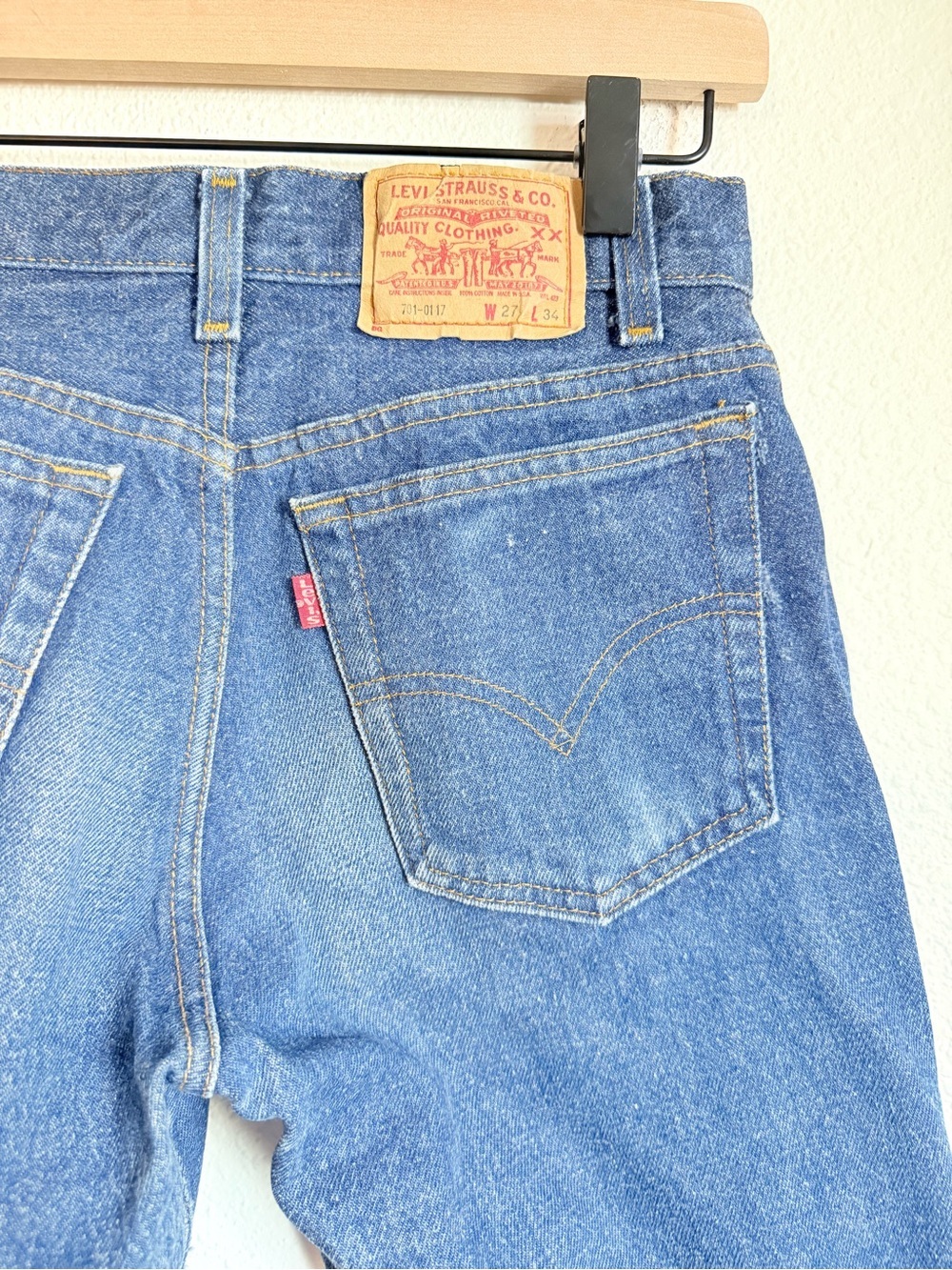 Vintage 1985 Made in USA Levi’s 701 Student Fit Student 501s Dark Wash - Picture 6 of 12